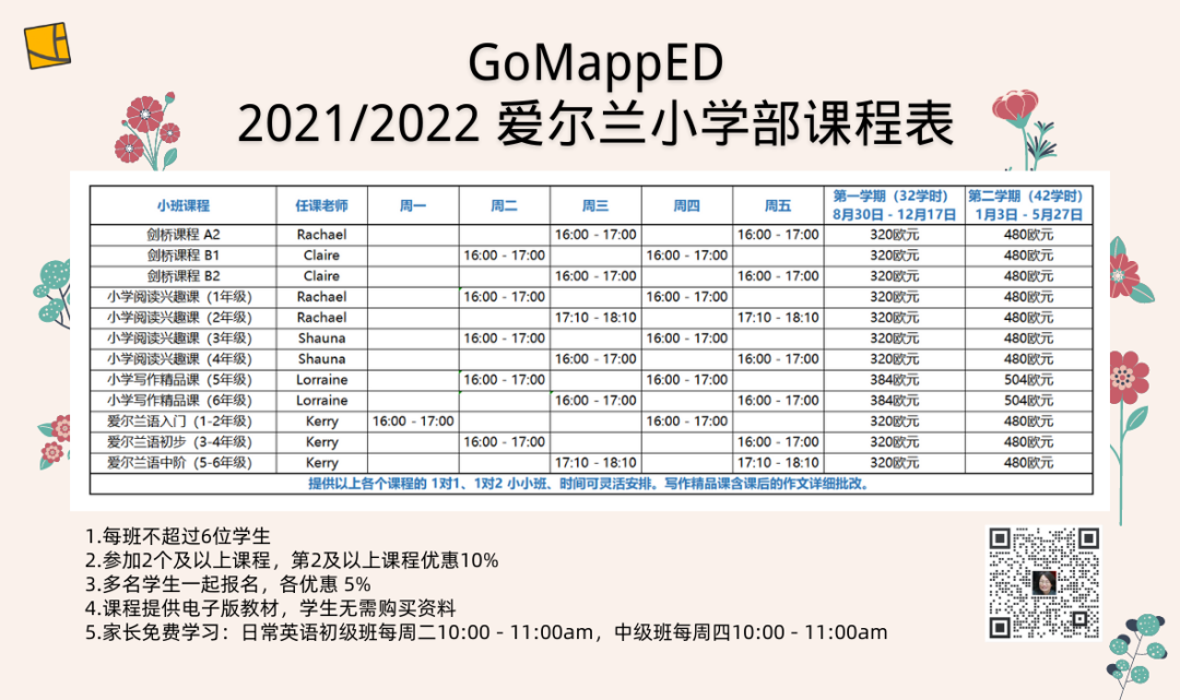 2021-2022 学年爱尔兰中小学在线课程介绍（修订版）