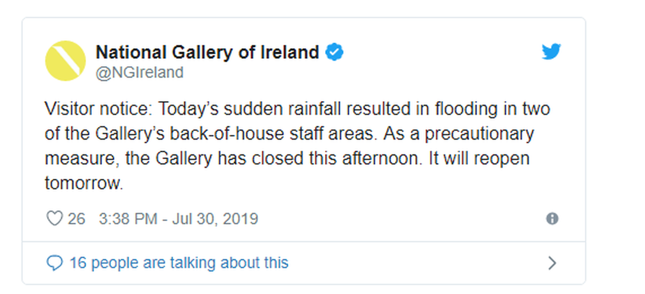 房顶倒塌，国家美术馆漏雨…昨日倾盆大雨让爱岛居民大惊失色
