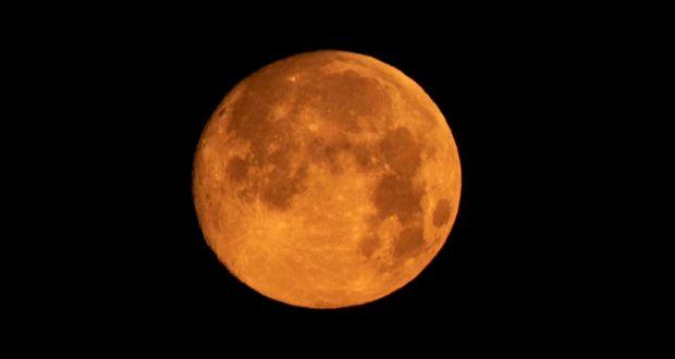 What is commonly referred to as a âsupermoonâ is seen in the sky over the town of Garafia, La Palma, Canary Islands, Spain, on early on Monday. Photograph: Miguel Calero/EPA