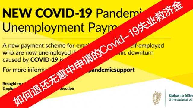 如何退还无意中申请的Covid-19失业救济金？