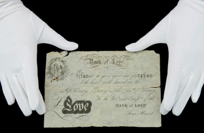 19世纪的情人节“纸币”即将被拍卖