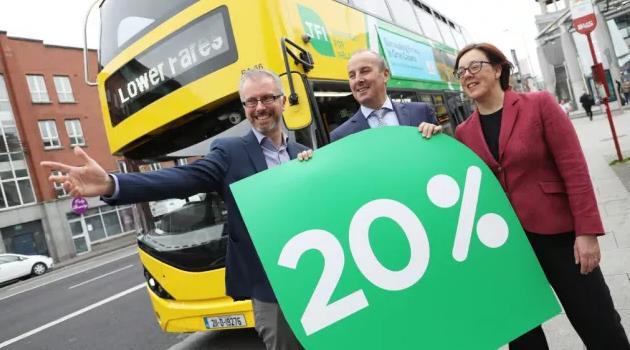 从周一开始，都柏林的公共交通票价将下降20%