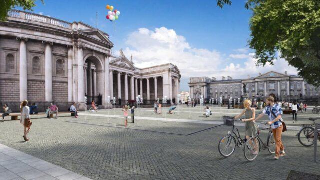 都柏林圣三一学院大门外的步行广场有望在2024年初开始施工