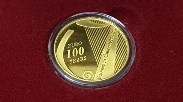 为纪念爱尔兰建国100周年而发行的纪念金币，本月底开始抢购