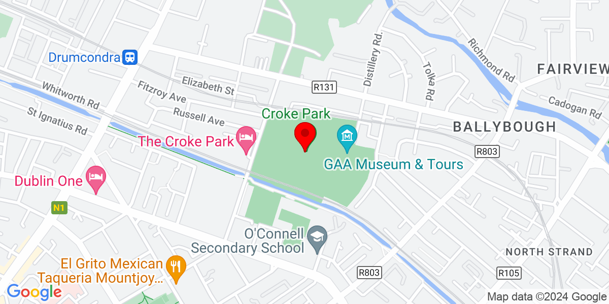 谷歌地图：克罗克公园，琼斯路，德拉姆康德拉，都柏林 3，爱尔兰