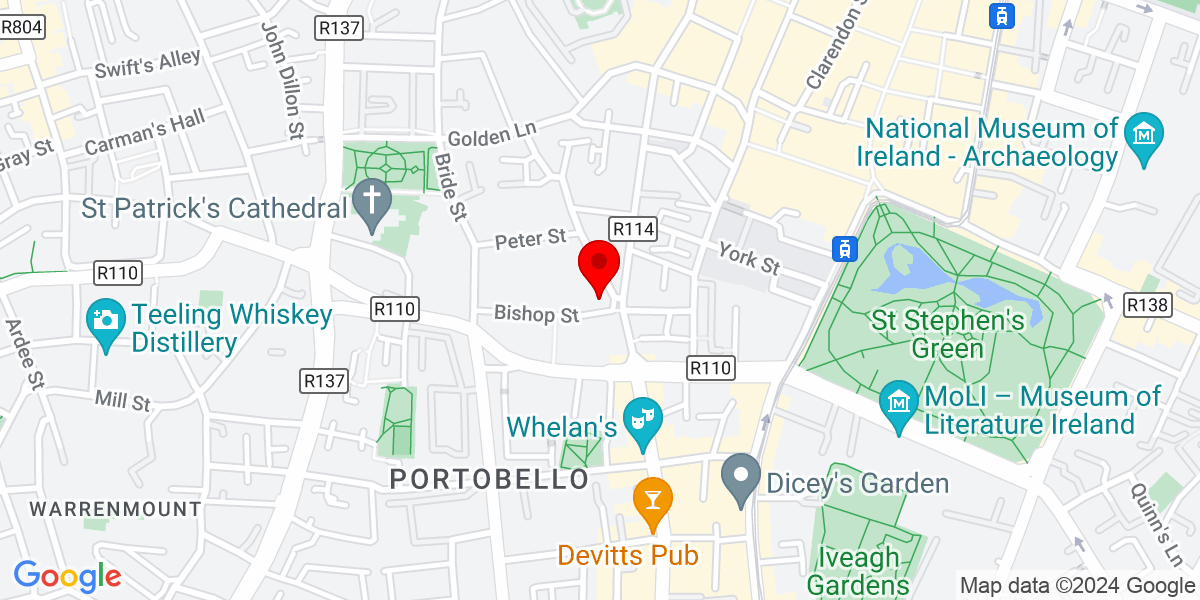 爱尔兰都柏林 2 区 Aungier 街都柏林理工大学城市校区谷歌地图
