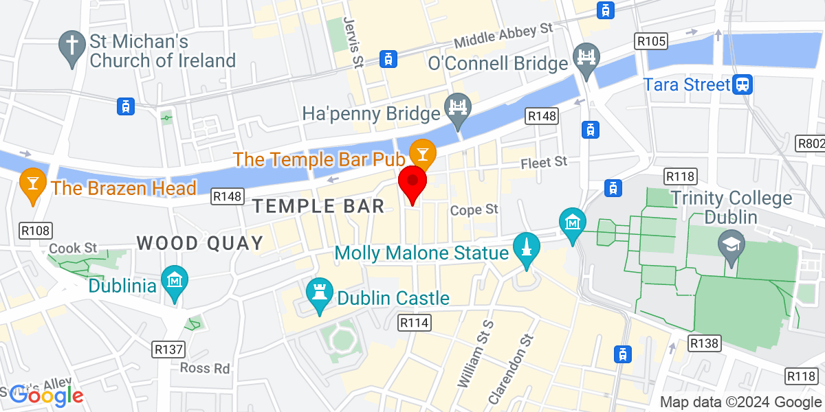 爱尔兰都柏林 Temple Bar 弯街 The Button Factory 谷歌地图