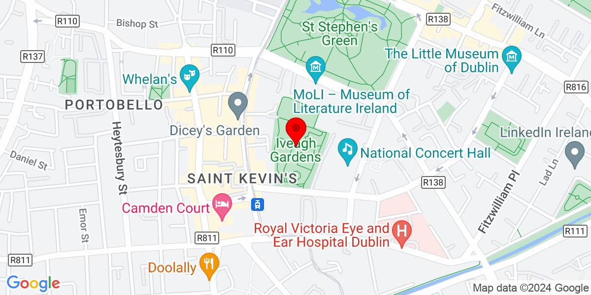 爱尔兰都柏林 2 圣史蒂芬公园 Iveagh Gardens 谷歌地图