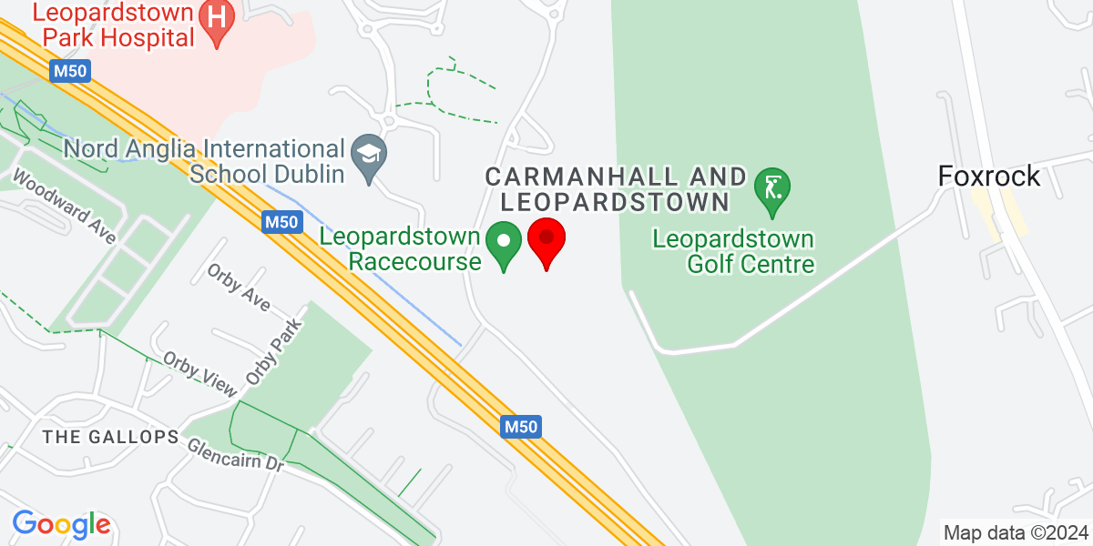 爱尔兰都柏林 18 区 Foxrock 的 Leopardstown 赛马场谷歌地图