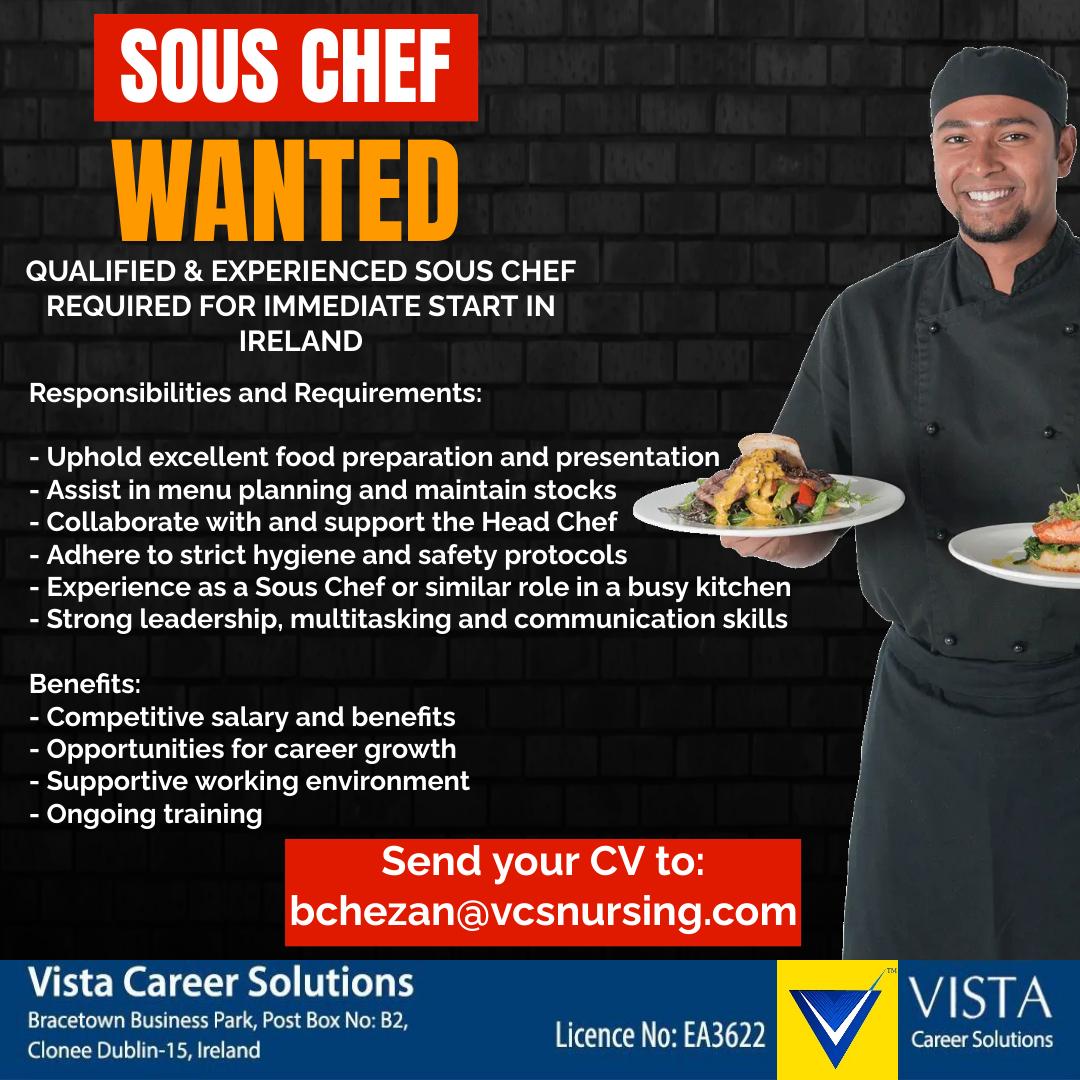 Hiring Alert! We're on the lookout for a talented Sous Chef to join our team in...