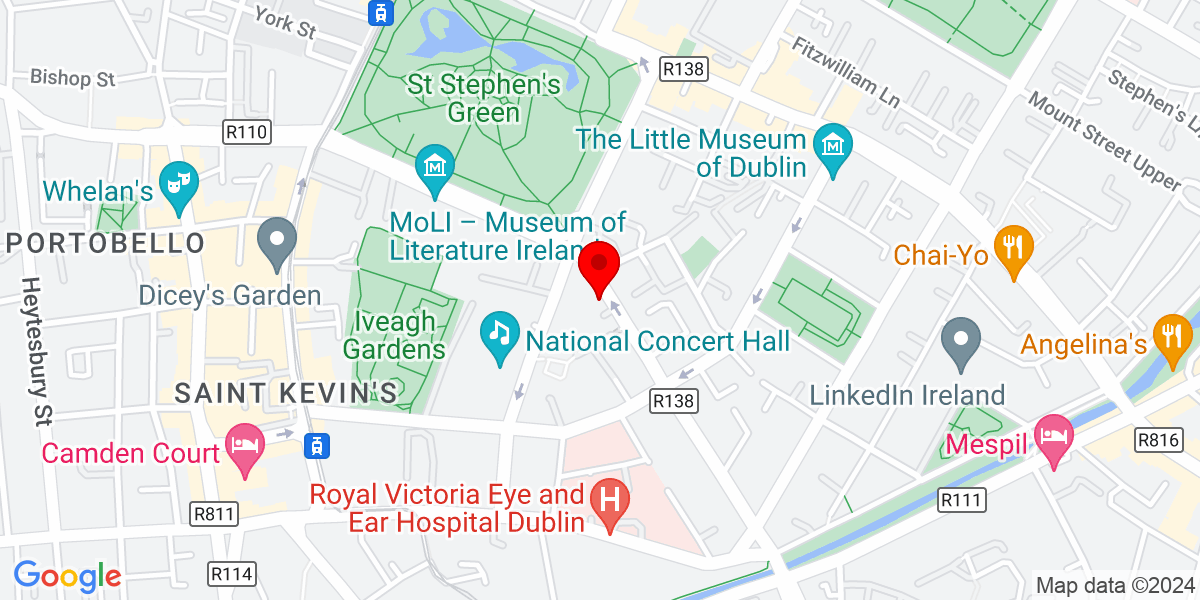 爱尔兰都柏林圣凯文市 Leeson Street Lower 的 The Sugar Club 谷歌地图