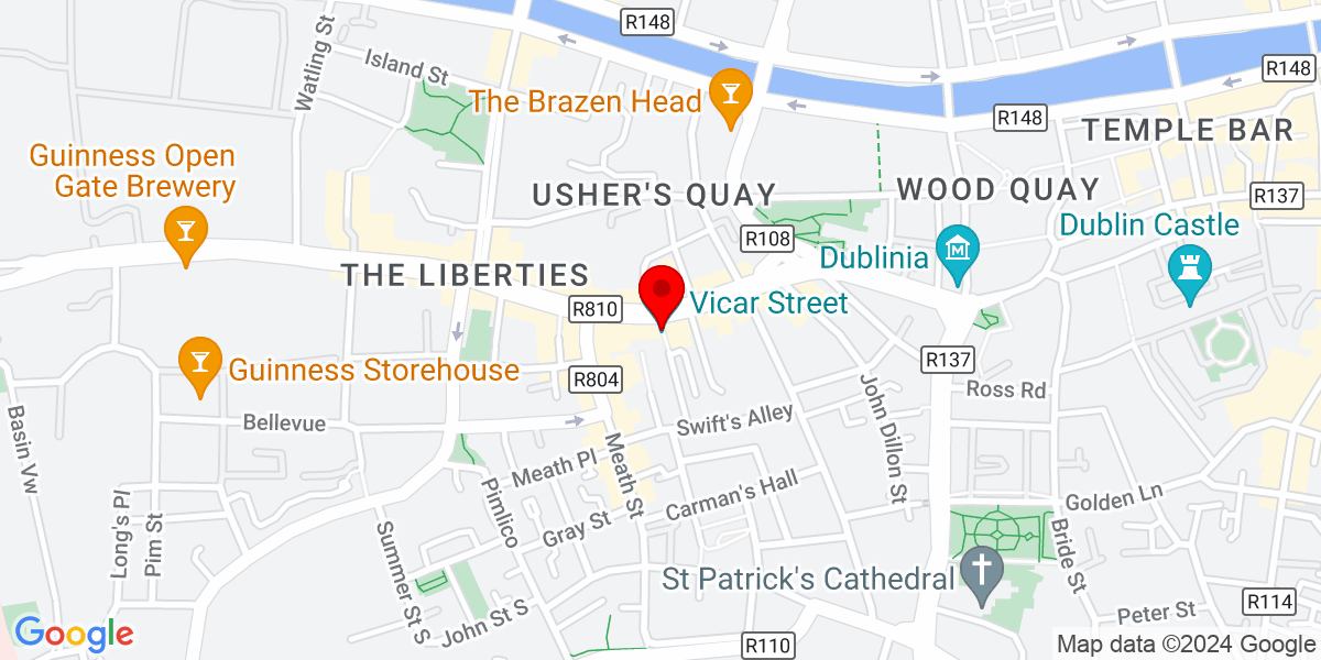 爱尔兰都柏林 8 区自由区托马斯街维卡街谷歌地图
