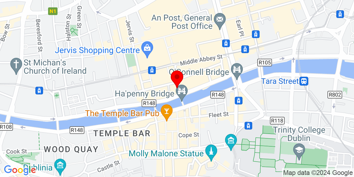 爱尔兰都柏林 1 北城 Liffey Street Lower 的 The Grand Social 谷歌地图