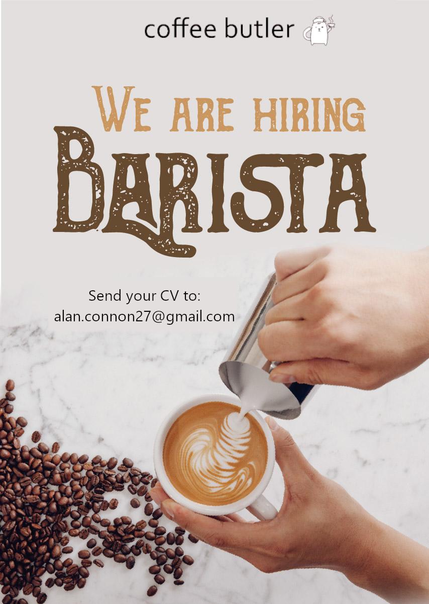 Barista wanted for small but busy coffee shop in Cloughran area.
 For more infor...