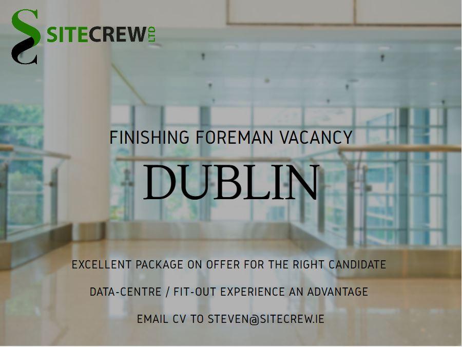 Are you an experienced Finishing Foreman on large scale commercial projects? An ...