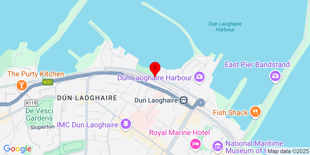 谷歌地图 Harbour Road, Dún Laoghaire, 都柏林, 爱尔兰