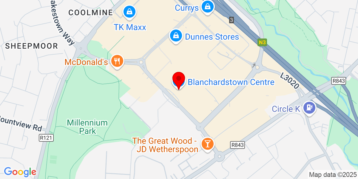 布兰查兹敦中心 (Blanchardstown Centre) 的谷歌地图, 布兰查兹敦路南, 布兰查兹敦, 都柏林, 爱尔兰