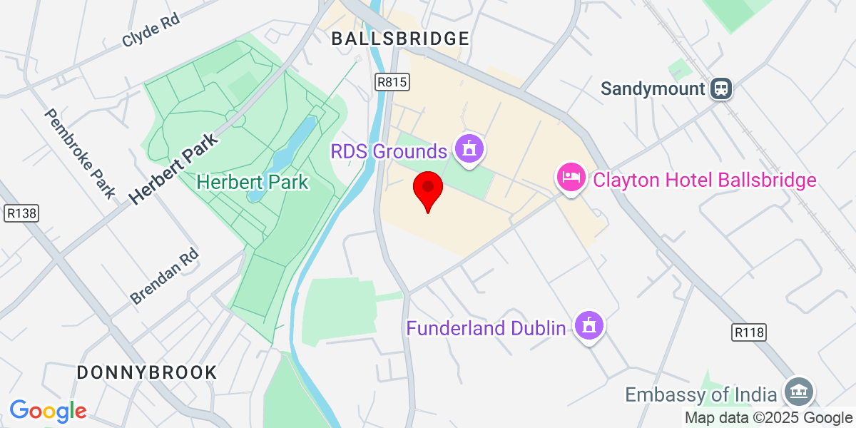 谷歌地图 RDS Main Arena, Merrion Road, Ballsbridge, Dublin 4, Ireland