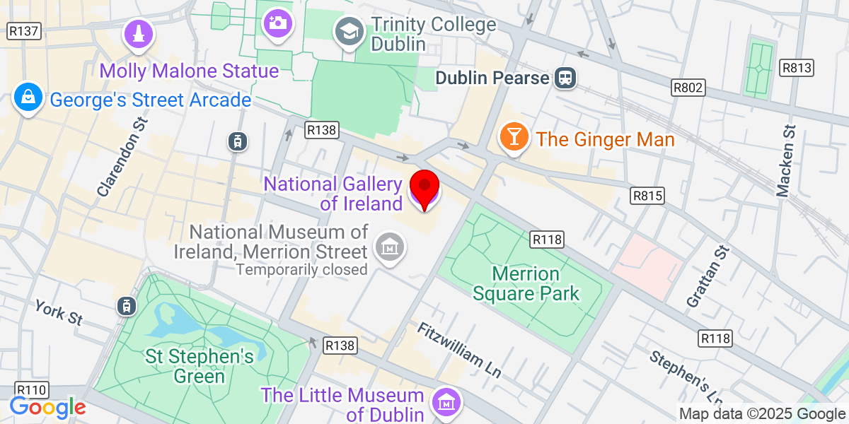 爱尔兰国家美术馆 Google 地图, Merrion Square West, Dublin 2, Ireland