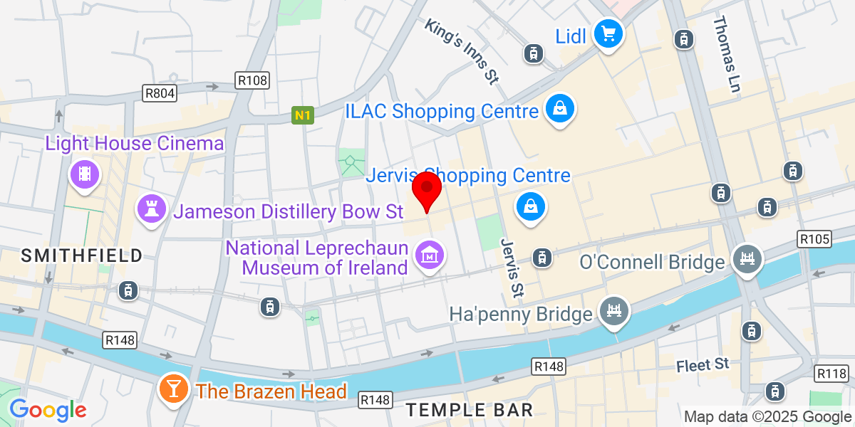 爱尔兰都柏林卡普尔街的Google Map of Capel Street