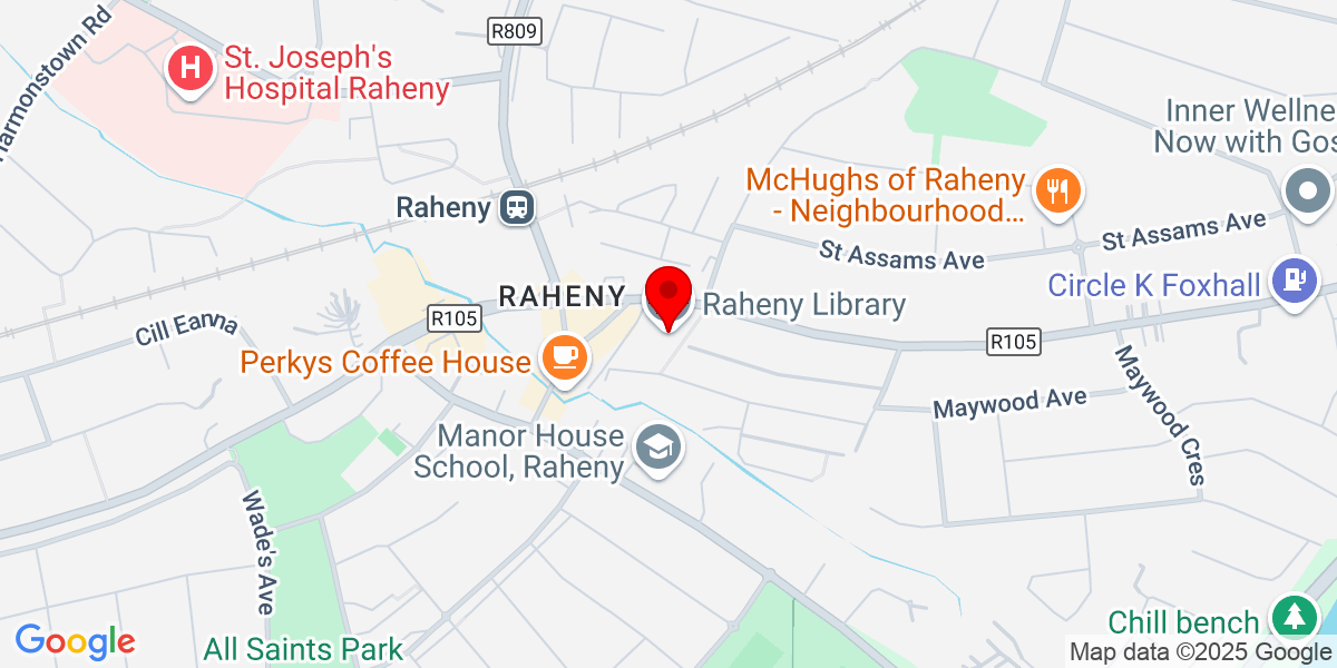 Raheny图书馆的Google Map，Raheny，Raheny，Dublin 5，爱尔兰