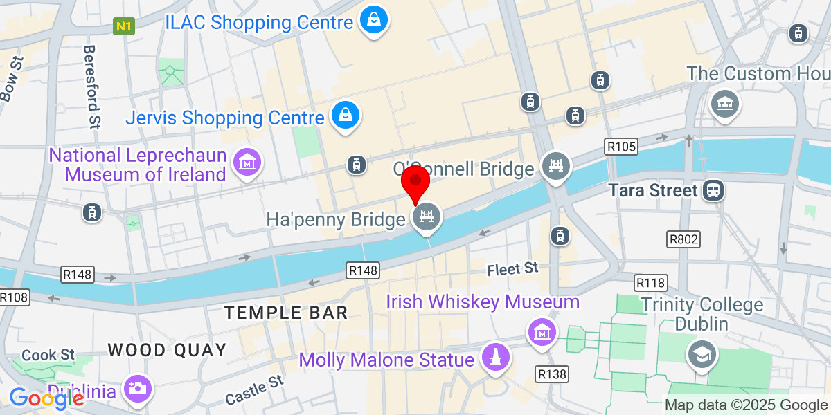 Google Map of Grand Social，Liffey Street Lower，北城，都柏林1号，爱尔兰1