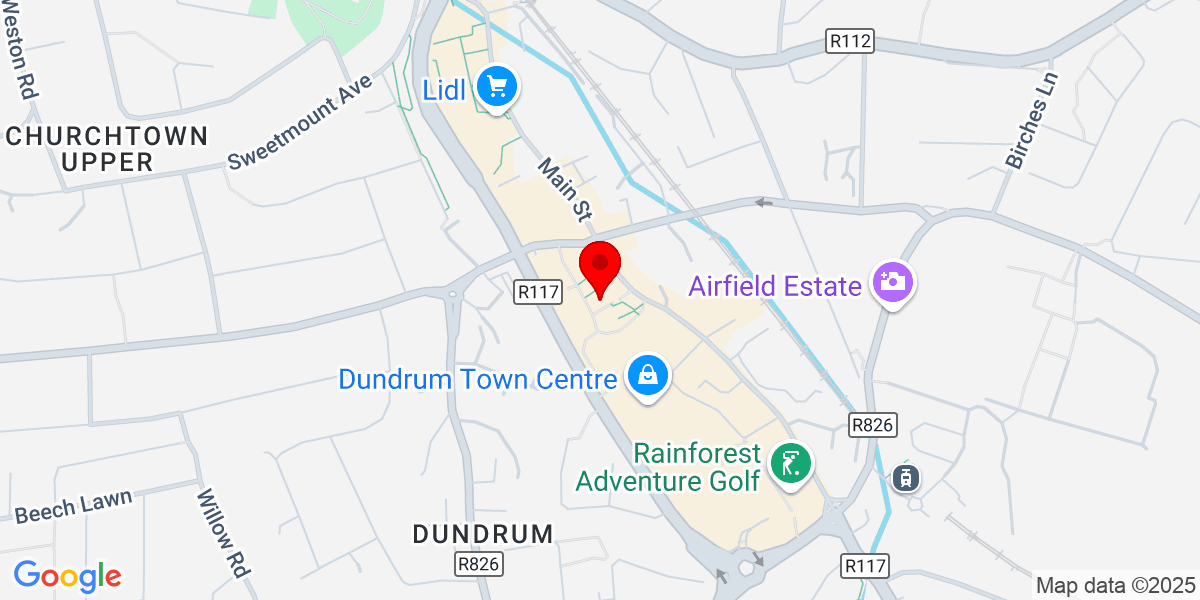 Google Map of DLR Mill Theatre Dundrum，Sandyford Road，Dundrum，都柏林16号，爱尔兰