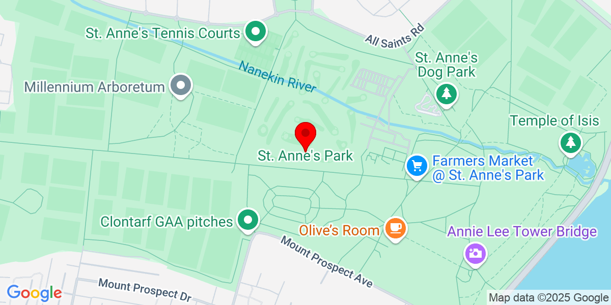 Google Map of St. Anne's Park，Clontarf East，都柏林，爱尔兰