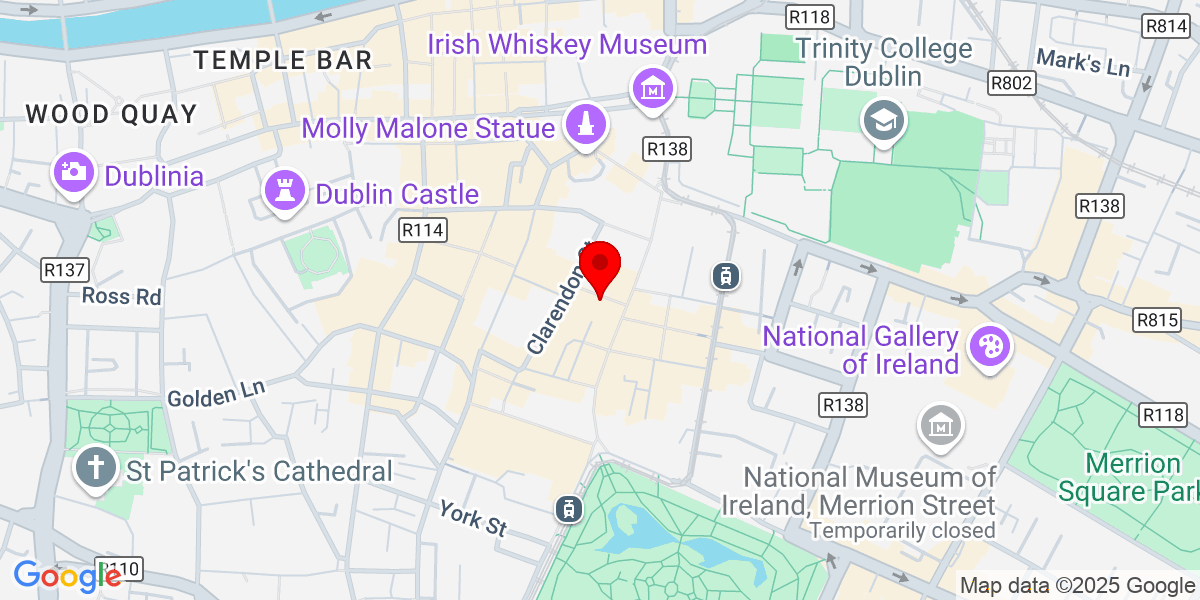 爱尔兰格拉夫顿街Bewley's Cafe的Bewleys Cafe剧院的Google Map of Bewley's Cafe