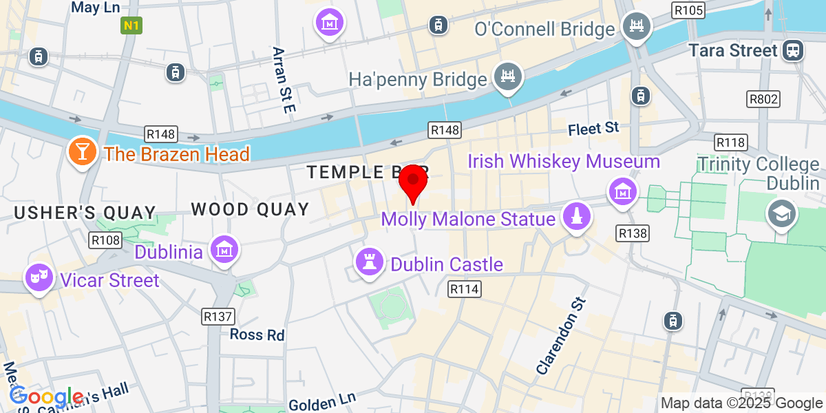 Google Map of 3olympia Theatre，3olympia剧院，Dame Street，Temple Bar，都柏林2号，爱尔兰2号