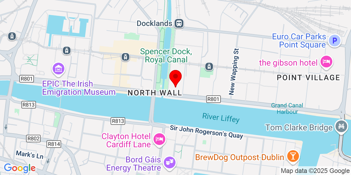 CCD的Google Map，North Wall Quay，North Wall，都柏林1，爱尔兰